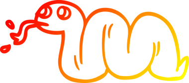 Bir insan tarafından çizilmiş çizgi film yılanı çizimi.