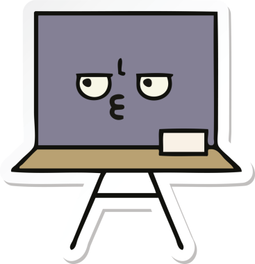 Bir insan tarafından çizilmiş şirin bir karikatür çıkartması.