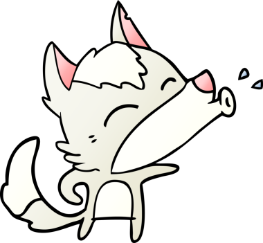 Bir insan tarafından çizilmiş uluyan kurt çizgi filmi.