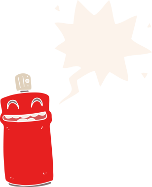 bir insan tarafından çizilmiş retro tarzı konuşma baloncuğu ile çizgi film spreyi