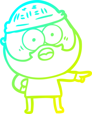 Bir insan tarafından çizilmiş sakallı bir adamın çizdiği soğuk çizgi.