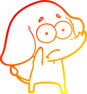 Bir insan tarafından çizilmiş, belirsiz bir filin sıcak çizgi çizimi.