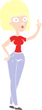 Bir insan tarafından çizilmiş düz renkli kadın çizimi