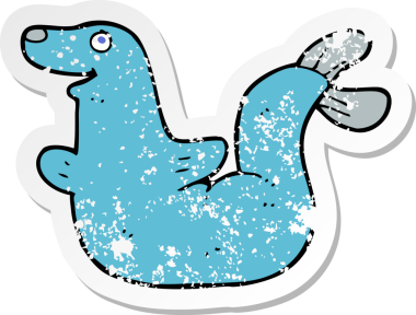 Bir insan tarafından çizilmiş bir karikatür mührünün gerilmiş yapıştırması.