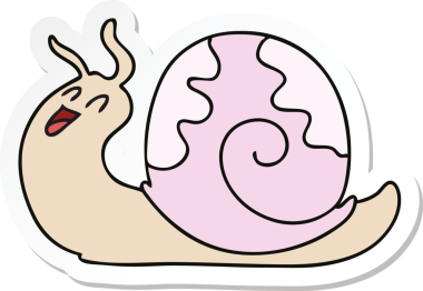 Bir insan tarafından çizilmiş garip bir el salyangozunun çıkartması.