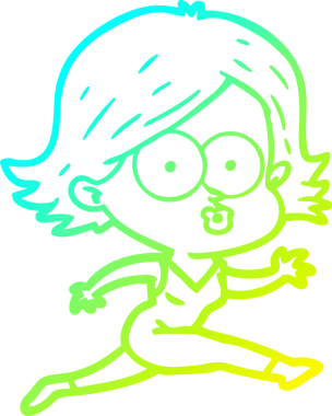 Bir insan tarafından somurtulmuş çizgi film kızı çizimi.