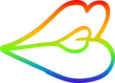 Bir insan tarafından çizilmiş dudak büken bir çizgi film çizimi.