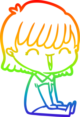 gökkuşağı gradyan çizimi bir insan tarafından çizilmiş bir karikatür kadın