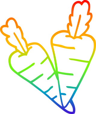 gökkuşağı gradyan çizgi çizimi bir insan tarafından çizilmiş havuç