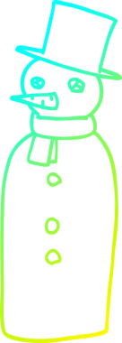 Bir insan tarafından çizilmiş bir kardan adamın soğuk çizgi çizimi