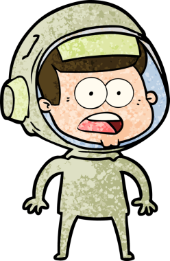 Karikatür bir insan tarafından çizilen astronotu şaşırttı.