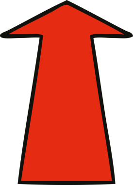 Bir insan tarafından çizilmiş tuhaf çizgi film oku.