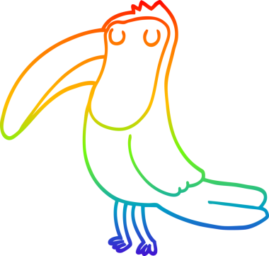 gökkuşağı gradyan çizgi çizimi bir insan tarafından çizilmiş bir tukan