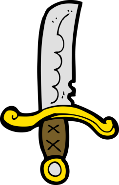 Bir insan tarafından çizilmiş bir kılıç.