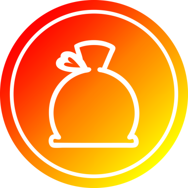 bir insan tarafından çizilmiş sıcak eğimli çuval dairesel simge