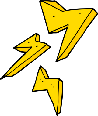 bir insan tarafından çizilmiş karikatür yıldırımı