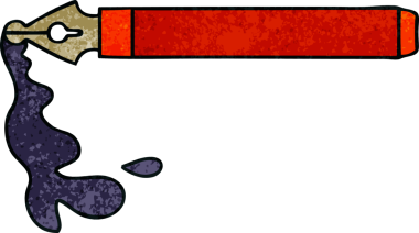 Bir insan tarafından çizilmiş garip bir karikatür mürekkebi.