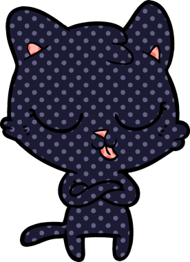 Bir insan tarafından çizilmiş çizgi film kedisi.