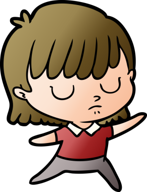 Bir insan tarafından çizilmiş karikatür kadın.