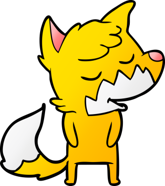 Bir insan tarafından çizilmiş tilki çizgi film karakteri