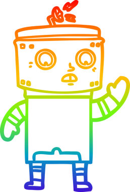 gökkuşağı gradyan çizgisi bir insan tarafından çizilmiş robot çizgi