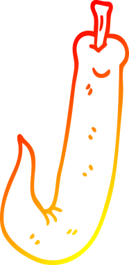 Bir insan tarafından çizilen kırmızı biber çizgi filminin sıcak gradyanı