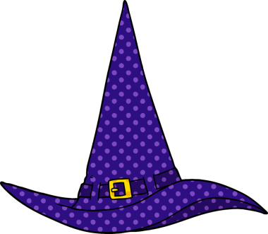 Bir insan tarafından çizilmiş bir cadı şapkası.