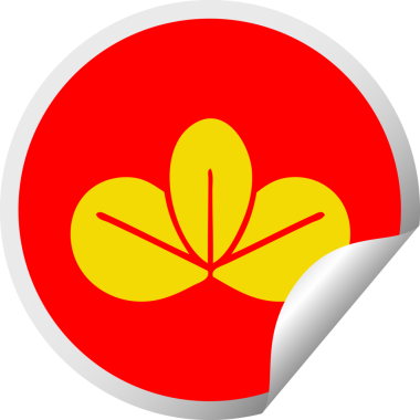 Bir insan tarafından çizilmiş bir sonbahar yaprağının dairesel kabuk soyucu karikatürü.