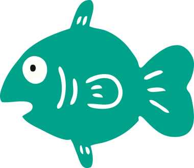 Bir insan tarafından çizilmiş bir deniz balığının el çizimi karikatürü