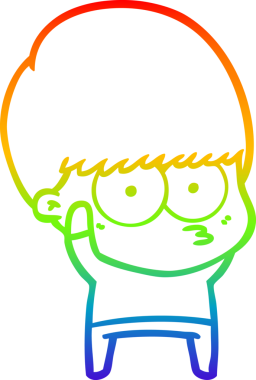 gökkuşağı gradyan çizgisi bir insan tarafından çizilmiş sinirli bir çizgi çocuk çizimi