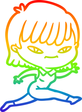 gökkuşağı gradyan çizimi bir insan tarafından çizilmiş bir karikatür kadın