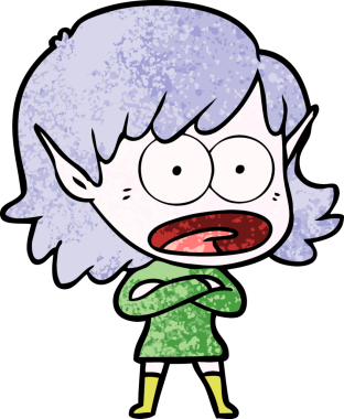 Bir insan tarafından çizilen elf kızı şok etti.