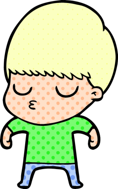 Bir insan tarafından çizilmiş sakin çocuk çizgi filmi.