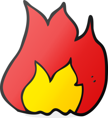 Bir insan tarafından çizilmiş serbest çizim çizgi film ateş sembolü