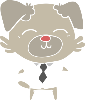 Bir insan tarafından çizilmiş düz renk çizgi film köpek yöneticisiName