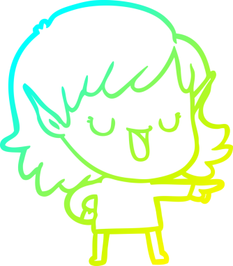 Bir insan tarafından çizilmiş soğuk gradyan çizgi çizimi.