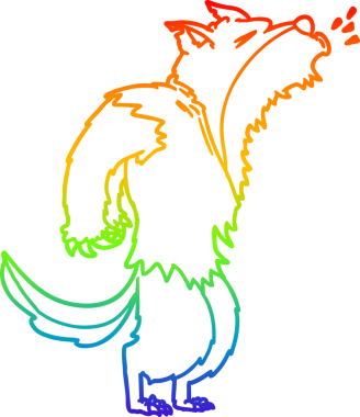 Bir insan tarafından çizilmiş uluyan kurtadamın çizgi çizimi.