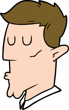 Bir insan tarafından çizilmiş ciddi bir adam çizgi filmi.