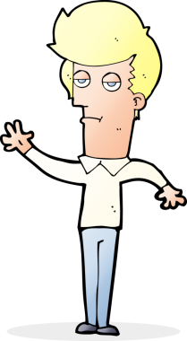 Bir insan tarafından çizilen sıkılan bir çizgi film.