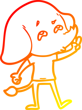 Bir insan tarafından çizilmiş bir filin sıcak çizgi çizimi