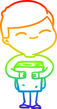 gökkuşağı gradyan çizimi bir insan tarafından çizilmiş gülümseyen çocuk çizgi filmi