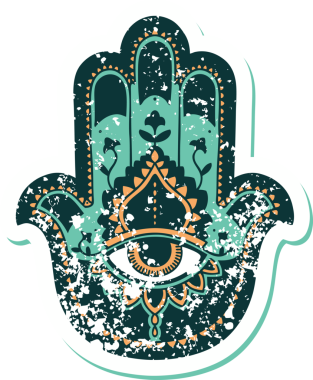 Bir insan tarafından çizilmiş bir hamza 'nın sembolik dövmeli görüntüsü.