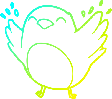 Bir insan tarafından çizilmiş kanat çırpan bir çizgi robin çizimi