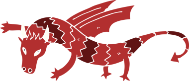 Bir insan tarafından çizilmiş karalama uçan ejderha.