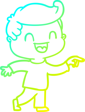 Bir insan tarafından çizilmiş mutlu bir adamın çizdiği soğuk çizgi.