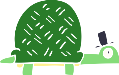 Bir insan tarafından çizilmiş komik kaplumbağa.