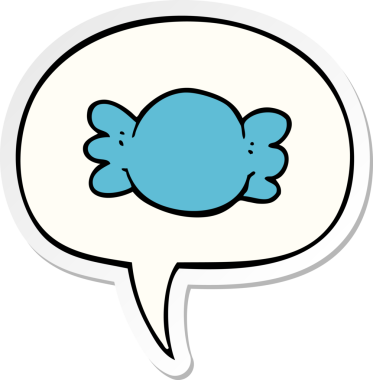 Bir insan tarafından çizilmiş konuşma balonu çıkartmalı karikatür.