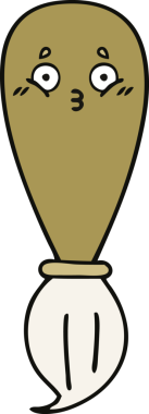 Bir insan tarafından çizilmiş güzel bir boya fırçası karikatürü.