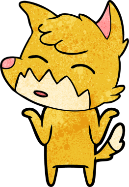 bir insan tarafından çizilmiş tilki çizgi filmi