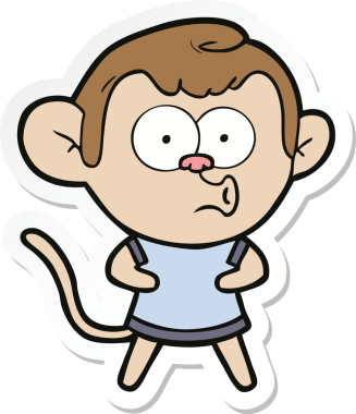 Bir insan tarafından çizilmiş bir karikatür çıkartması.